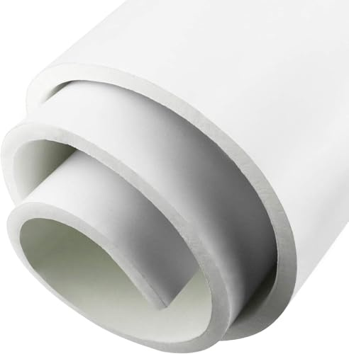 Storystore Rouleau de Mousse Autocollante 300mm(L) x 12mm(E) x 3m(P) Feuille de Mousse Haute Densité avec Dos Adhésif, Coussinets pour Meubles, Protecteurs de Sol, Anti-Rayures, Antidérapant (Blanc)