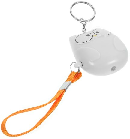 Persönlicher Alarm für Frauen Eule 130 Db aus Abs, Tragbar | Weiß, für Outdoor und Notfall, Dekorativ und Stilvoll, Leicht zu Tragen