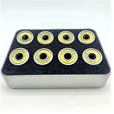 16pcs Powerslide ILQ-9 608 Inline -Skates mit Slalom Roller Skate 608zz Gold Skate-Teile