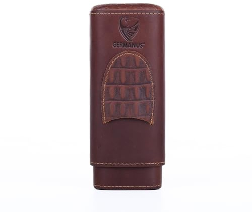 GERMANUS Étui à cigares en cuir marron bœuf II