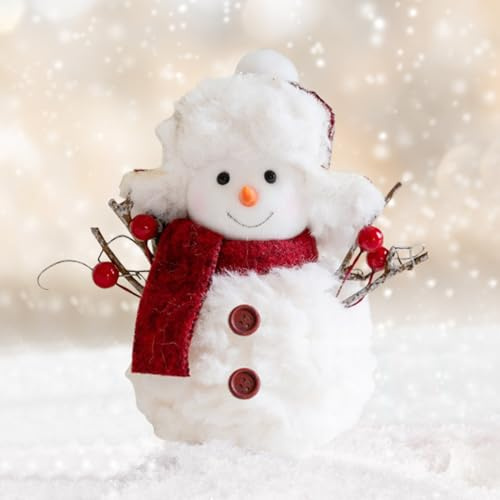 Ferakum Weihnachtsdeko Schneemann Plüsch Figuren, Weihnachten Deko Schneemann Schaumstoff Plüschpuppe, Süße Weihnachten Tischdeko Figuren für Weihnachts Party Weihnachtsschmuck Geschenk (A)
