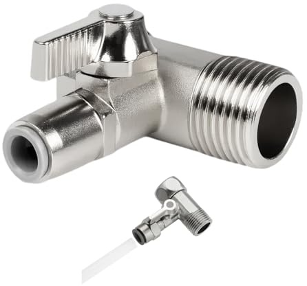 Wasseranschluss Adapter T-stück 3/8 X 3/8 X 1/4| Gartenschlauch Verteiler und Absperrventil für Garten, Wohnmobil, Boot, Wasserhahn oder Filteranschluss, Korrosionsbeständig und Langlebig