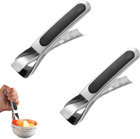 2 stück Airfryer Zange,Retriever Zange für Heißluftfritteuse,Rutschfeste Ofenzange,Rutschfeste Geschirrzange,Schüsselgreifer,Hot Pot,Rutschfester Griff Edelstahl,Anti-Verbrühungsschutz für Ofen,Pfanne