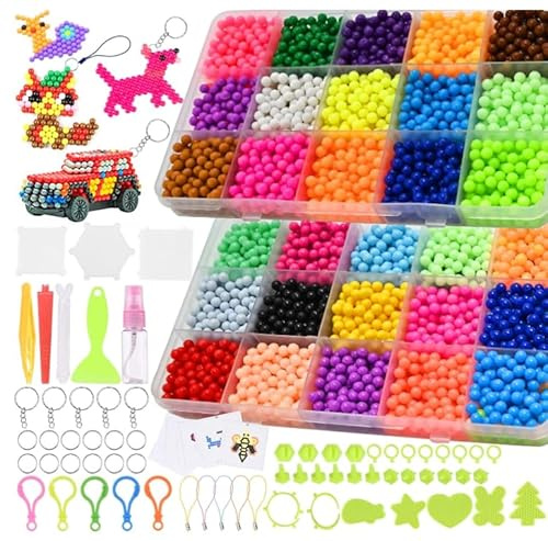 GOLDGE Kit Manualidades Niños 4800 Pcs Abalorios Cuentas De Agua