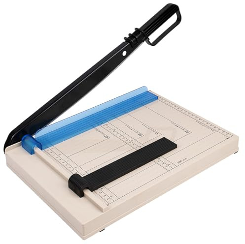 Papierschneider mit Sicherheitsvorrichtung – Kapazität: 15 Blatt, robuste Metallbasis – ideal für Karton, Pappe, Vinyl, Bastelarbeiten und Fotos – inklusive Magnetführung