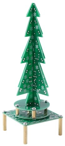 Qudinip Elektronischer Weihnachtsbaum-Bausatz, 37 Hochhelle LEDs mit Automatischem RGB-Blink- und Drehdesign, für -Geschenke, Urlaubsdekoration, Schweißlerner