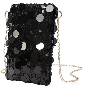 Sfwqoifou Glitzer Tasche Damen Pailletten Karneval Silber Umhängetasche Clutch Elegante Party Handtasche Glitzertasche Hochzeit Schultertaschen Bag