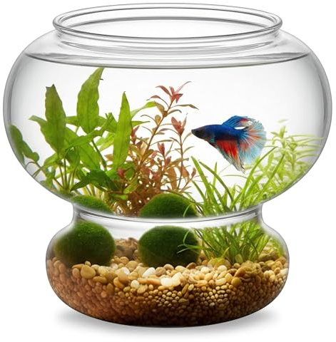 Mini Aquarium, Dekoratives Plastik Kleines Aquarium 700ml Goldfischglas Unzerbrechliches Mini Fish Tank Spaßdesign für Tischdekorationen, Vasen, Partydekorationen