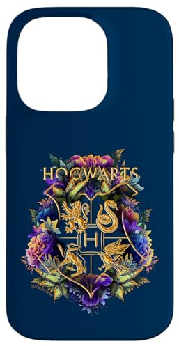 Harry Potter Hogwarts Multi-Colored Floral Crest Case for iPhone 14 Pro