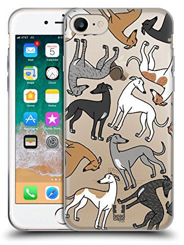 Head Case Designs Galgo Patrones de Raza de Perros 4 Caso Funda de Gel Suave Compatible con Apple iPhone 7/8 / SE 2020 & 2022