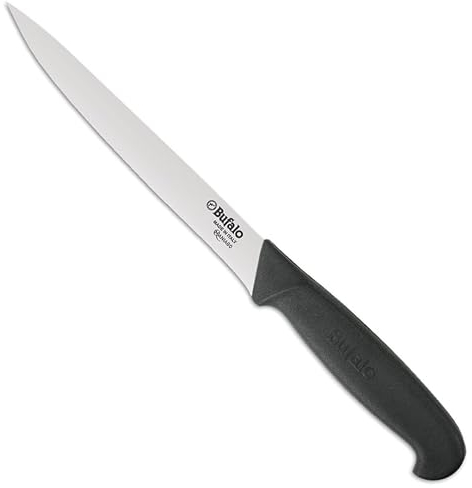 Coltello per Sfilettare il Pesce Lama 18 cm Bufalo S917/18 Manico Nero