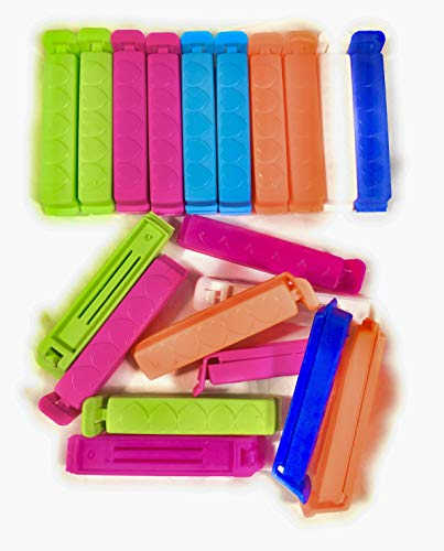 ASPIRE UK 10 Food Storage Bag Clips Reusable Freezer Bag Sealing Clips for Kitchen Food Snack Bread Packet Plastic Bags Freshness Locking Seal Durable Multi Color Plastic Clip Set