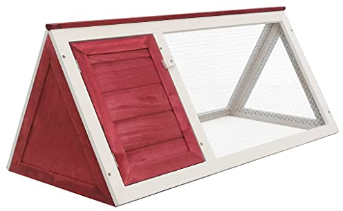 vidaXL Holz Kaninchenstall Rot Kleintierstall Hasenstall Käfig mit Freigehege