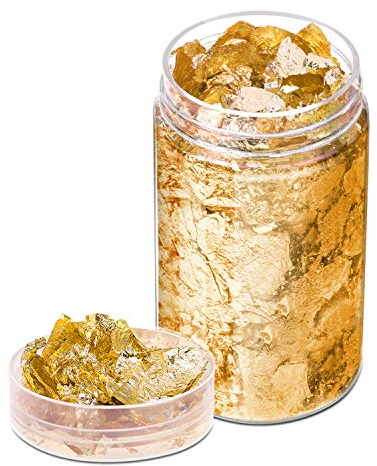 Gold Flakes for Resin, Paxcoo 15 Grams Gold Foil for Nails, Gold Foil Flakes Imitation Gold Leaf for Jewelry Resin, Nails and Jewelry Making
