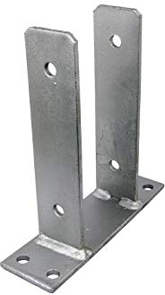 U-Pfostenträger zum aufdübeln, U-Form, feuerverzinkt 101 mm