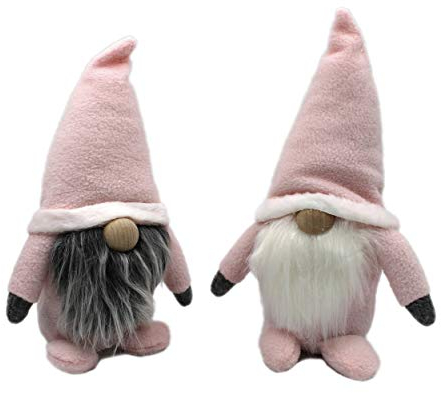 2er Set, Süße Wichtel in rosa, 25cm hoch, tolle Deko-Figur z.B. für Weihnachten