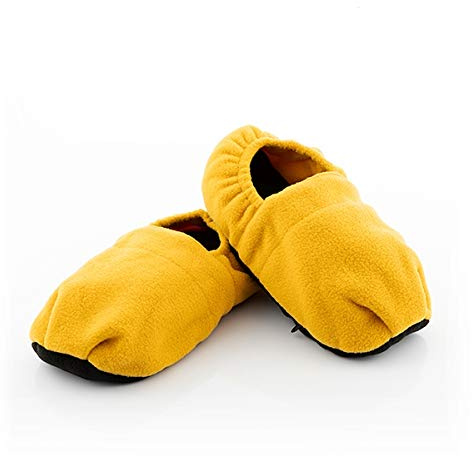 InnovaGoods casa microondas, calientan Tus pies de Forma rápida y cómoda, con diseño de Zapatillas y función calentable, Ideal para el Invierno. Mostaza Unisex Adulto, Talla única