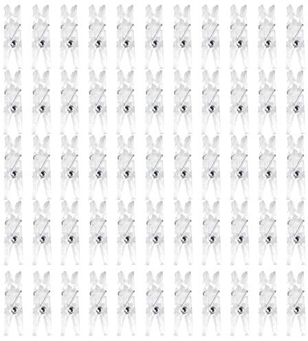 Mini Pinces à Linge 50 Pièces Pinces de Photo en Plastique Transparent Multifonction Mini Pinces en Plastique pour Décoration Scrapbooking Photo Arts Note Vêtements