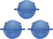3er Set Wasserkugeln Schleppposen Schwimmkugeln zum Raubfischangeln, rund, Farbe :Blau, Tragkraft Posen:8 Gramm