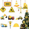 Yookeer 24 Stück Weihnachtsschmuck, Bau-Holzornamente mit Seil, Lastwagen, Bagger, hängende Holzschilder, LKW, Ausschnitte, Verkehrszone, Holz, Weihnachtsdekoration für Weihnachtsbaum, Heimdekoration