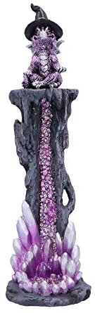 Nemesis Now Brûleur d'encens Dragon en résine, Violet, 26,5 cm