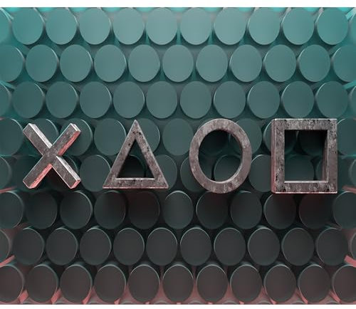 decomonkey - Papier Peint Panoramique Game Play 350x256 cm - Décoration murale moderne – Tapisserie décorative pour chambre salon - Abstraction figures géométriques géométrique