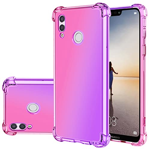 Gufuwo Hülle für Huawei P20 Lite/Nova 3E Case/ANE-LX1 ANE-LX2 Case Verlauf Hülle Schlanke Kratzfeste TPU-Schutzhülle mit Stoßdämpfung Transparente weiche Handyhülle für Huawei P20 Lite 2018 rosa/lila