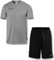 uhlsport Score 26 Fußball Trikot-Set Trikotsatz - Komplettes Fußball-Trikot-Set bestehend-T-Shirt&Kurze Trainings-Hose - 10 Varianten verfügbar für Erwachsene Kinder, Dark Grau Melange/Schwarz, 116
