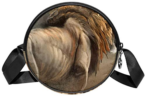 Messenger Bag Aaron Blaise When the King Lion Speaks Crossbody-Tasche für Frauen rund, Mehrfarbig, 6.7x6.7x2.3 in, Sling Rucksäcke