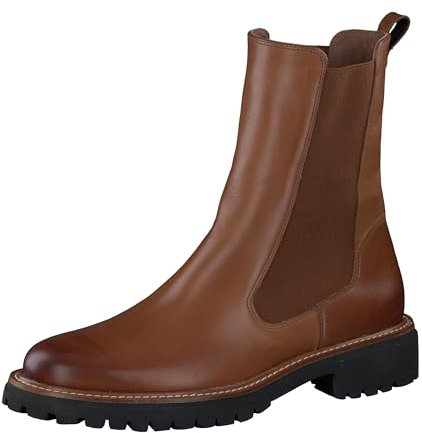 Paul Green Damen Chelsea-Boots, Frauen Chelsea Boots,Schlupfstiefel,Stiefel,Bootee,Booties,halbstiefel,Kurzstiefel,Mittelbraun (Cognac),38.5 EU / 5.5 UK