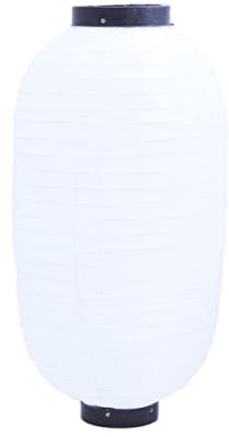 LABRIMP Japanische Papierlaterne Faltbar Hängelampe Dekoration Für Feste Und Hochzeiten Oval Aus Stoff 10 Zoll Weiß Stilvoll Und Praktisch