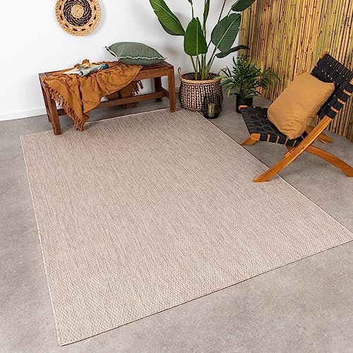 FRAAI | Home & Living In- & Outdoor Teppich - Costa Creme - Wetterfest - Polypropylen - Flachgewebe - Wohnzimmer, Esszimmer, Schlafzimmer, Balkon, Garten/Terrasse - Terrasse - Rug