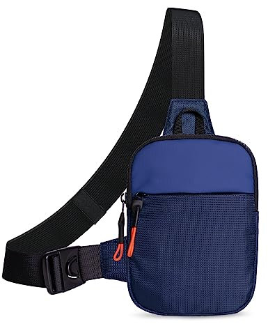MJNUONE Mini Sling Brusttasche Wasserdicht Kleine Crossbody Tasche Mehrzweck Leichte Sling Bag für Damen und Herren, Blau