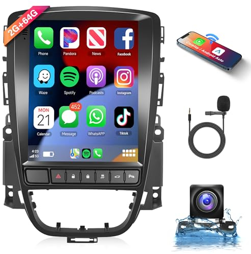 2G+64G Wireless Carplay Android Autoradio für Opel Astra J Buick Excelle XT GT 2006-2016 mit Android Auto GPS Navi WiFi Mirror Link 9,7 Zoll Autoradio mit Bluetooth FM/RDS/DAB+/OBD/SWC Rückfahrkamera