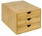 Bamboo Drawer For Home Office For Desktop Tidy A4 Sturdy Stationary Storage Organiser 3 Tier Wood Desk Top Table Drawers