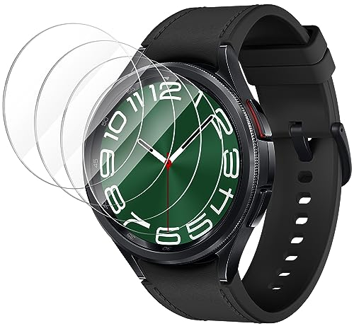 CAVN 4 Stück Kompatibel mit Samsung Galaxy Watch 6 Classic 47mm Schutzfolie Glas, Wasserdichtes Glas Schutz Displayschutzfolie Anti-Kratzen Displayschutz für Galaxy Watch 6 Classic (47mm)
