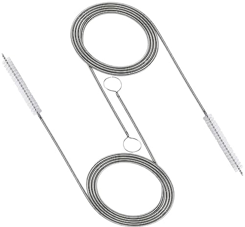 2 Piezas Cepillo Flexible Limpieza,Cepillo Limpia Tuberias,Cepillo de Frigorífico,para Desatascar Tuberías con Orificios de Drenaje Estrechos,150 cm