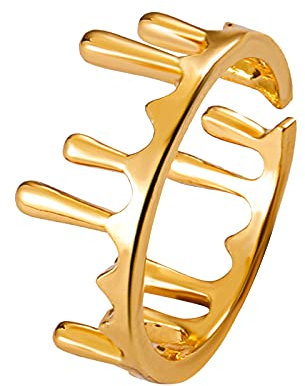 Caritierily Mitgebsel Ringe Ring Gruseliges Blut Gruseliger Roter Ring Tropfender Damen Halloween Ringe (C-Gold, One Size)