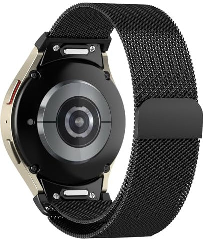 Magnetic straps for Samsung Galaxy Watch 7 6 5 4 strap 40mm 44mm/Galaxy Watch 6 Classic 47mm 43mm/Watch 4 Classic 46mm 42mm/5 Pro 45mm/FE,One-Click Milanese Loop Stainless Steel Metal Replacement Band