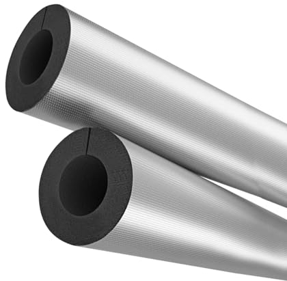 Isolierrohr 1 Stück,Aluminiumfolie-Isolationsrohr,Isolierstärke 15-30mm,Wetterfeste Isolierung Rohr,Self-Seal Rohrisolierung Rockwool Klimaanlage Oder Heizungsrohre Isolieren (22x15mm/0.9x0.6in)