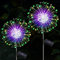 yowin Solarleuchten für Außen Garten 2 Stück 150 LED Solar Pusteblume Gartenbeleuchtung, 8 Modi Solarlampen Gartenstecker Winterfest Solarlicht Feuerwerk für Weg Balkon Blumenkasten Deko - Mehrfarbig