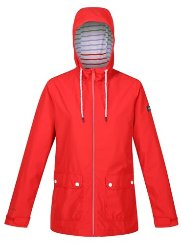 Regatta Damen Regatta Women's Bayletta Waterproof Jacket Regatta Bayletta Regenmantel mit durchgehendem Reißverschluss und Kapuze für Damen, HighRiskRed,