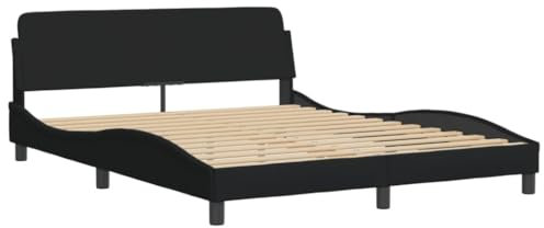 vidaXL Cadre de lit sans Matelas Noir 160x200 cm Tissu