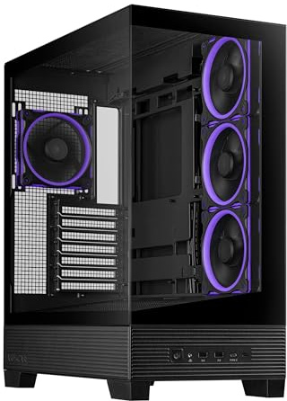 ASUS A31 PLUS Black ATX pc case (hidden-connector motherboards, 360mm radiators and 380mm graphics cards, four pre-installed ARGB fans, clean cable management)