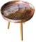 Simmer Stone Runder Beistelltisch für den Innenbereich mit abnehmbaren 3 Beinen aus Holz, vielseitiger Tabletttisch, perfekt für runden Couchtisch, Tee und Entspannungszeit, 43 cm (Marmorrotgold)