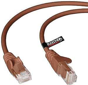 rhinocables CAT 5e High-Speed Ethernet Cable - Reliable LAN Network RJ45 Cable for Fast Internet & Data Transfer | Durable WiFi Broadband Cable for Gaming & Streaming, (5m, Brown, Pack of 7)