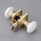 NCL White Door Knobs, Door Knob Interior, Porcelain Square Door Levers, Satin Brass Privacy Door Handles, Door Locks for Bedroom and Bathroom