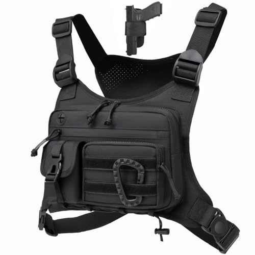 Muserise Tactical Chest Pack for Men Women, Outdoor Running Vest, EDC Chest Rig Bag for Cycling, Sports and Workouts