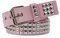 SNCEAW Nietengürtel, Punk-Rock-Nietengürtel mit hellen Pyramiden-Nieten, für Damen und Herren, Pink, Fit Pant 31-36 inch