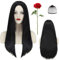Halloween Schwarz Perücke,Perücke Schwarz Damen Lang Glatt 27.5 Inch,Perücke Hexe,Perücke Frauen Schwarz Lang,Schwarze perücke für Halloween Cosplay Synthetische Perücken,Kostümparty Karneval